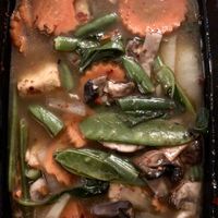 Pad Tuah before adding brown rice   at Wild Rose of Thailand in Bend