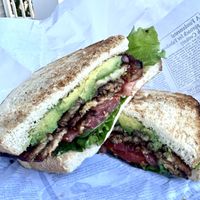 Smoked Tempeh Sammy w avo subbed   at East End Market in Provincetown
