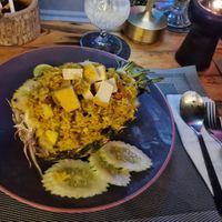 Pineapple rice with tofu at Moonhut Beach Restaurant in Koh Samui