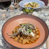 Melanzane e noci - Roasted aubergine with walnut ragout, vegan stracciatella & crispy aubergine skin  at Grazie in Sheffield