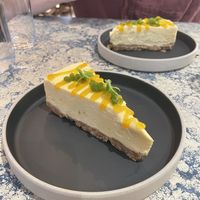 Passion fruit cheesecake with basil caviar   at Grazie in Sheffield