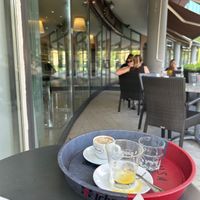 caffè macchiato con soia e spremuta d’arancia  at Pasticceria Buselli in Pisa