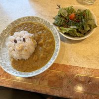 Curry with salad  at Kitten Company in Kyoto