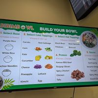 The Bibimbowl menu at Bibimbowl in Albany