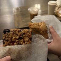 oatmeal breakfast bar & pumpkin scone   at Up Shot Coffeehouse  in Thunder Bay