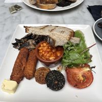 Full vegan breakfast including vegan black and white pudding!  at Nova Restaurant in Dalkey