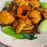 fried gluten and mushrooms. One of the worst dishes I’ve ever eaten. Had the texture of snot. In-edible at Gong De Lin - Preston in Preston