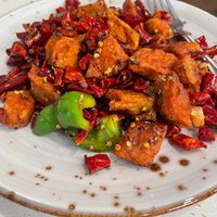 chilli chicken. Had a “mountain” of dried chilli.  at Gong De Lin - Preston in Preston