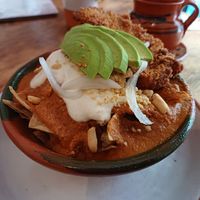 Chilaquiles en mole encacahuatado at Na Tlali - Reforma in Mexico City