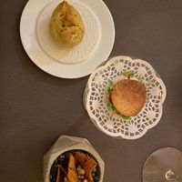 First course snacks - sorry ate course 2&3 before pictures ☺️  at Em Carne Viva in Porto