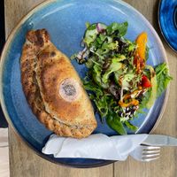 Amazing vegan pastie (forgotten what was inside but there were two options) at Bean Genie Coffee House  in Berwick-upon-tweed