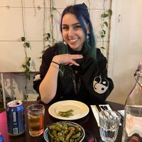 An absolute angel enjoying a somaek set and nomming up what is probably the world’s greatest edamame  at Brother Bon in Northcote