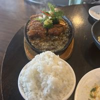 Sizzling duck  at Brother Bon in Northcote