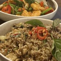 Chilli Basil Fried Rice and Chilli Garlic Prawns   at Brother Bon in Northcote