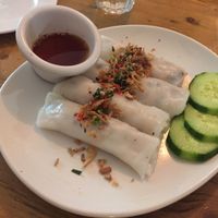 Steamed rice paper rolls with mushroom mince filling at Brother Bon in Northcote