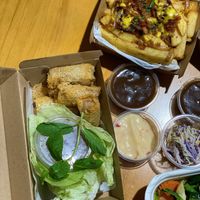 Spring rolls and poutine at Brother Bon in Northcote