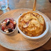 Aubergine Moussaka at The Willow in Bourton-on-the-water