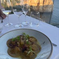 Butternut squash ravioli with sage and walnut  at The One Restaurant in Carvoeiro