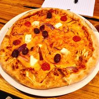 Greek pizza at Kellys Bar & Matsal in Gothenburg