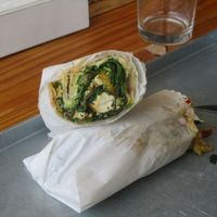 Scrambled tofu wraps at Free Food in Johannesburg