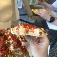 Look at that delicious crust!  at RiverTrail Beerworks in Saranac Lake