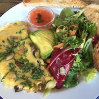 Vegan mushroom omelette at EZ and Moss in North London