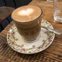 Oat latte at EZ and Moss in North London