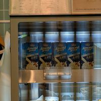 almond milk cartons available at Salad Box - Munrae in Seoul
