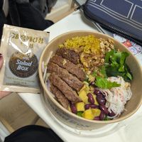 vegan steak poké bowl at Salad Box - Munrae in Seoul