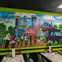Beautiful mural at Mike's Vegan Grill in Winston-salem