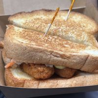 Nashville hot chicken on Texas toast  at Mike's Vegan Grill in Winston-salem