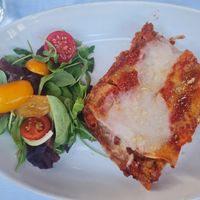 Vegan lasagne at Alla Scala in Sirmione