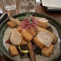 Red lentil tofu SOOO GOOD AND HEALTHY   at Terra in Jasper