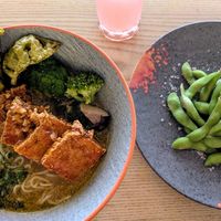 Ramen and edamame at Saiko Ramen Bar in Sheffield