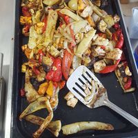 Fresh baked vegetables with tofu. at Natural Pisek in Pisek