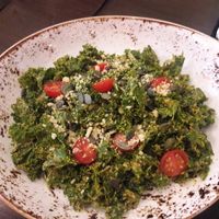 cheesy kale salad at Super Natural Kitchen in Dubai