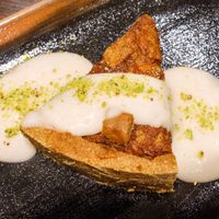 Apple pie with cream. Yummy!! at Super Natural Kitchen in Dubai