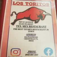 Menu front at Los Toritos Of Crossville in Crossville
