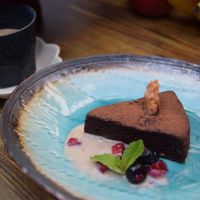 Vegan gâteau au chocolat   at Shama Vegetarian Indian Restaurant in Kyoto