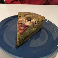 Matcha and strawberry cake at MIMI - Vegan Sweets & Restaurant in Kyoto