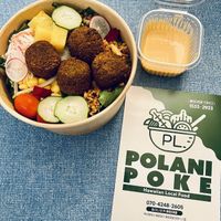 Felafel poke bowl with dressingg  at Polani Poke - 폴라니포케 in Busan