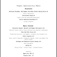 Vegan Menu Summer 2025 at The Lion Hotel  in Pontypool