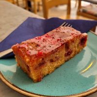 Lemon, Raspberry & Hibiscus Cake at Clustia' Mul in Menai Bridge