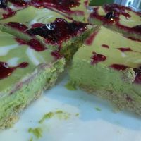 green tea cake at Atma Buda in Budapest