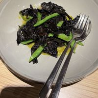 Black trumpet/trumpet of death/horn of plenty mushroomm  at El Brote in Madrid