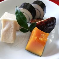 Koya-dofu, pumpkin, shiitake mushroom at Sankoin in Tokyo