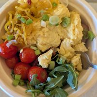 Vegan breakfast bowl at Under Canvas Acadia  in Surry