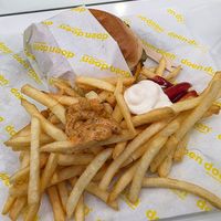 Single cheeseburger mit Pommes at doen doen burger in Stuttgart