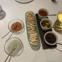 Small Papadums with chutneys  at Quilon in London