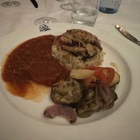 Vegan rice with tomato sauce and grilled vegetables   at Al Dar Syrian Restaurant in Hannover